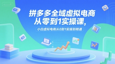 拼多多全域虚拟电商从零到1实操课，小白虚拟电商从0到1实操到精通-创领云聚