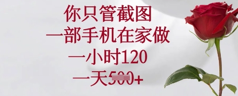 你只管截图，一部手机在家做，一小时120.一天5张【揭秘】-创领云聚