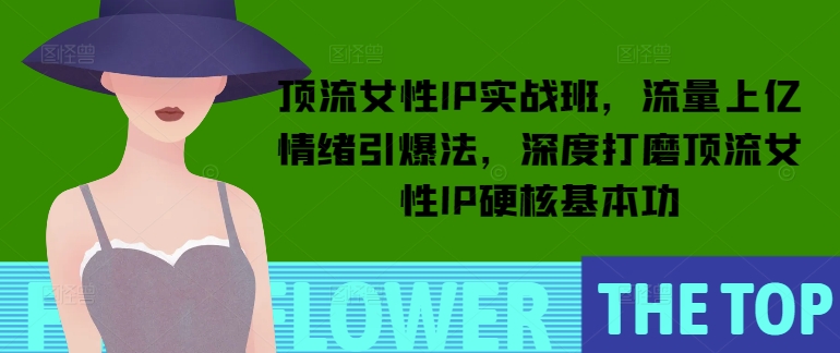 顶流女性IP实战班，流量上亿情绪引爆法，深度打磨顶流女性IP硬核基本功-创领云聚