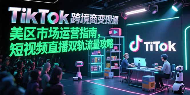 TikTok跨境电商变现课，美区市场运营指南，短视频直播双轨流量攻略-创领云聚