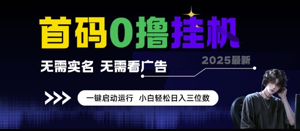 首码0撸挂G项目，无需实名无需看广告 一键启动运行，小白轻松日入三位数【揭秘】-创领云聚