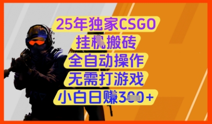 25年独家CSGO挂G搬砖，全自动操作，无需打游戏，小白日入3张+【揭秘】-创领云聚