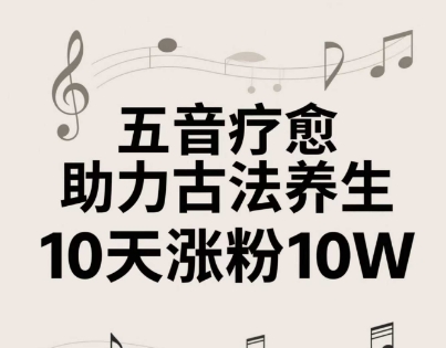 古法五音养生教程，五音疗愈的视频的制作方法，2-4小时就能学会，作者10天涨粉10W-创领云聚