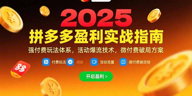 拼多多盈利实战指南，强付费玩法，活动爆流技术，微付费破局方案(更新7月-创领云聚