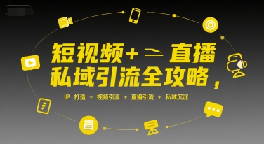 短视频+直播私域引流全攻略，IP打造 +视频引流 +直播引流 +私域沉淀-创领云聚
