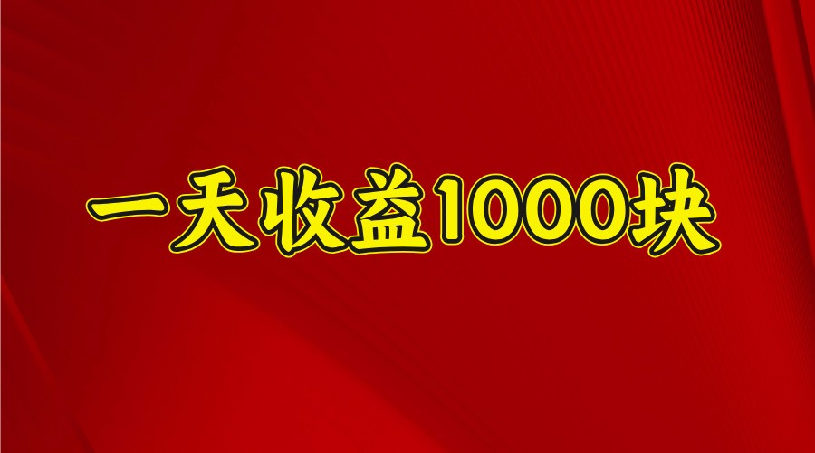 一天收益1000块，2025全网首发-创领云聚
