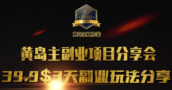 黄岛主副业分享会1期：3天3个副业玩法，速度上车-创领云聚