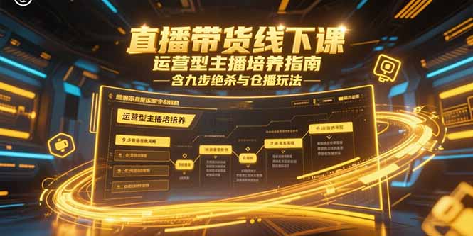 直播带货线下课，运营型主播培养指南，含九步绝杀与仓播玩法-创领云聚