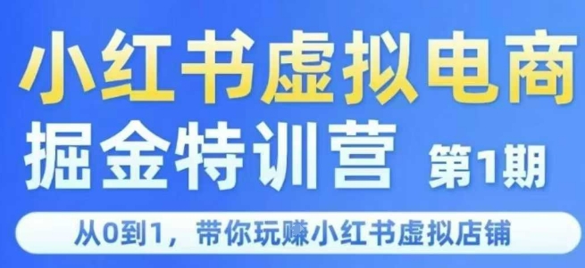 小红书虚拟电商掘金特训营第1期，从0到1，带你玩转小红书虚拟店铺-创领云聚