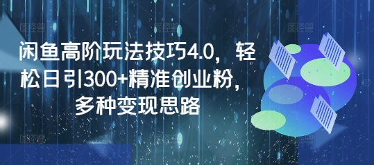 闲鱼高阶玩法技巧4.0，轻松日引300+精准创业粉，多种变现思路-创领云聚