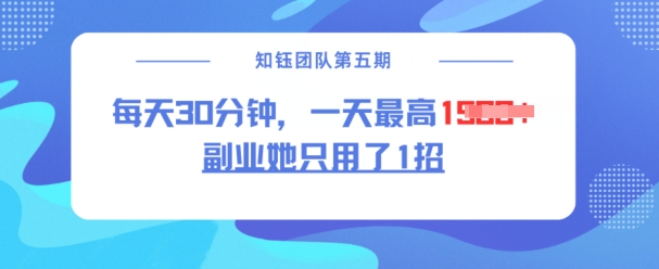 副业她只用了1招，每天30分钟，无脑二创，一天最高1.5k-创领云聚