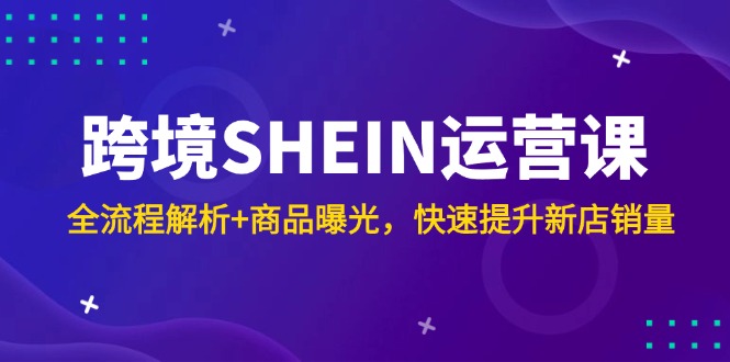 跨境SHEIN运营课，全流程解析+商品曝光，快速提升新店销量-创领云聚