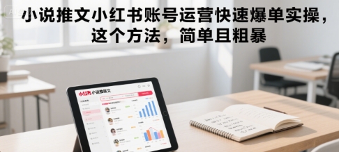 小说推文小红书账号运营快速爆单实操，这个方法，简单且粗暴-创领云聚