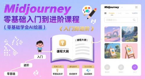 midjourney零基础入门到进阶课程，零基础学会AI绘画-创领云聚
