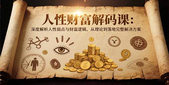 人性财富解码课6.0：深度解析人性弱点与财富逻辑，理论到落地完整解决方案-创领云聚