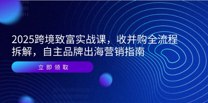 2025跨境致富实战课，收并购全流程拆解，自主品牌出海营销指南-创领云聚