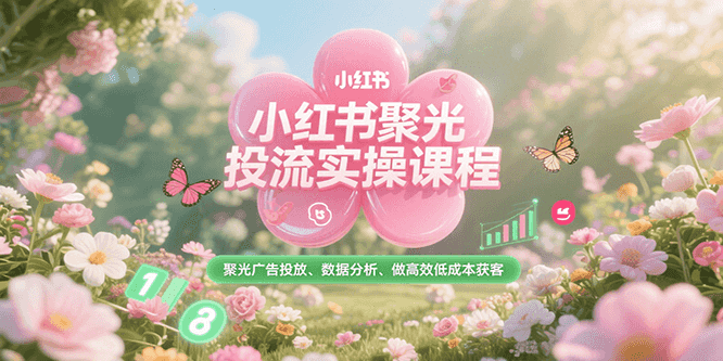 小红书聚光投流实操课程，聚光广告投放、数据分析、做高效低成本获客-创领云聚
