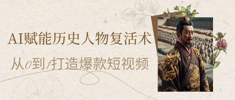 AI赋能历史人物复活术：从0到1打造爆款短视频-创领云聚