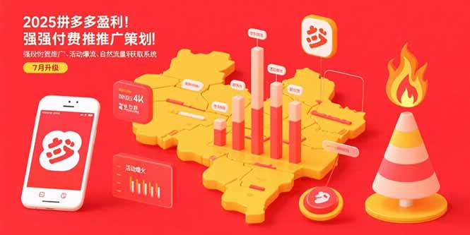 2025拼多多盈利地图：强付费推广策略/活动爆流/自然流量获取系统(7月更新-创领云聚