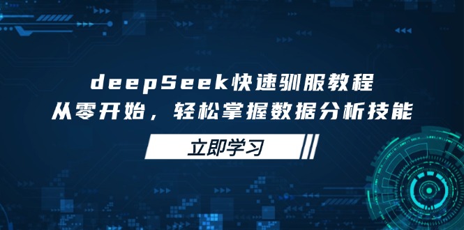 deepSeek快速驯服教程，从零开始，轻松掌握数据分析技能-创领云聚