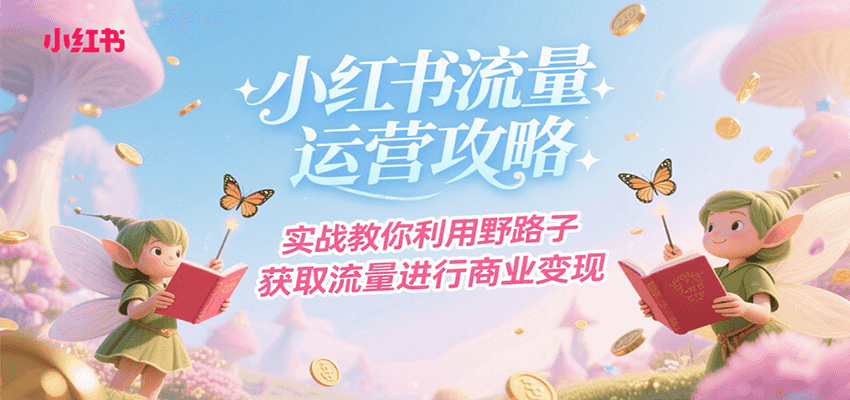 小红书流量运营攻略，实战教你利用野路子获取流量进行商业变现-创领云聚