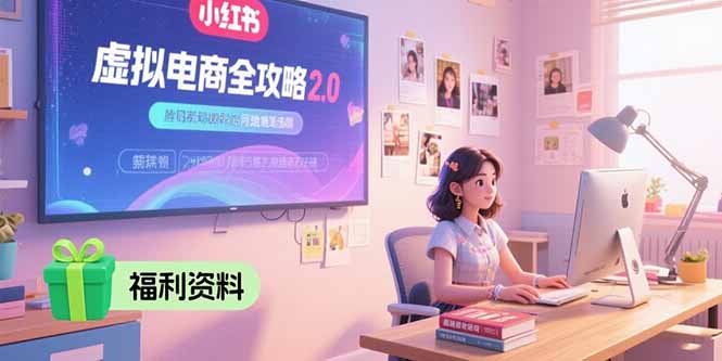 虚拟电商全攻略2.0，开店选品实操流程，账号定位、货源发布、笔记发布技巧-创领云聚