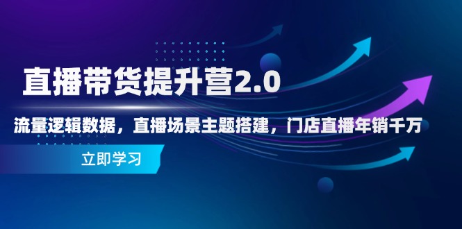 直播带货提升营2.0：流量逻辑数据，直播场景主题搭建，门店直播年销千万-创领云聚