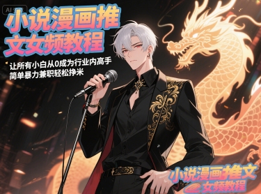 小说漫画推文女频教程，让所有小白从0成为行业内高手，简单暴力兼职轻松挣米-创领云聚