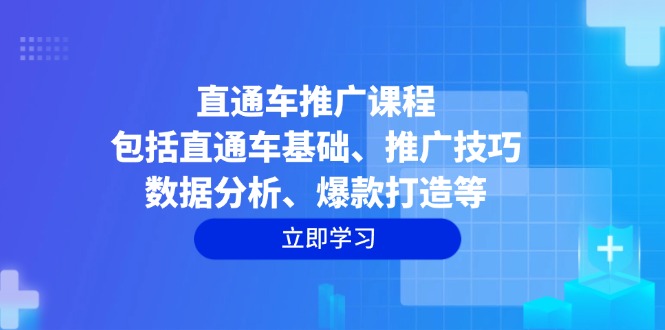 直通车推广课程：包括直通车基础、推广技巧、数据分析、爆款打造等-创领云聚