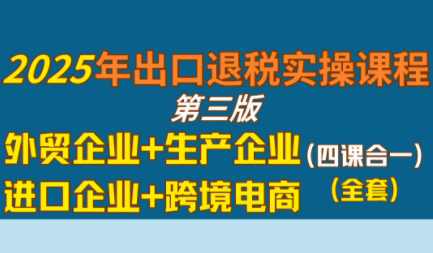 崔sir·出口退税实操-外贸企业+生产企业+跨境电商+进口企业(四课合一)-创领云聚