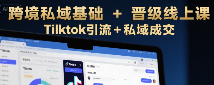跨境私域基础+晋级线上课，Tilktok引流+私域成交-创领云聚