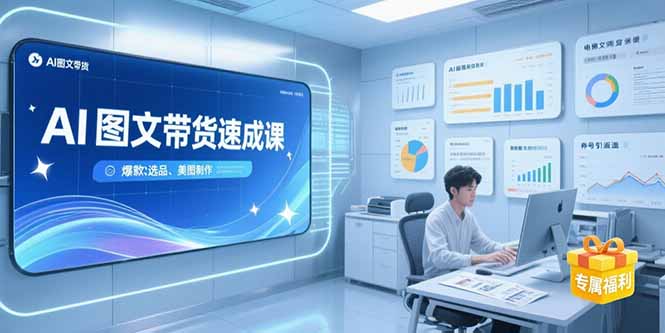 AI图文带货速成课，养号引流秘籍，爆款选品策略，美图制作全流程-创领云聚