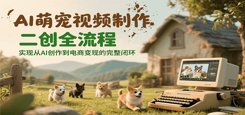AI萌宠视频制作二创全流程，实现从AI创作到电商变现的完整闭环-创领云聚
