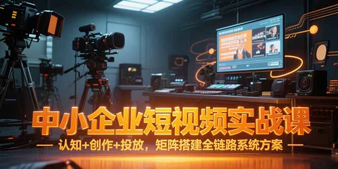 中小企业短视频实战课，认知+创作+投放，矩阵搭建全链路系统方案-创领云聚