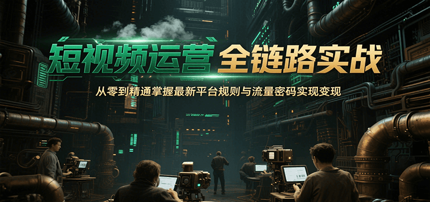 短视频运营全链路实战，从零到精通掌握最新平台规则与流量密码实现变现-创领云聚
