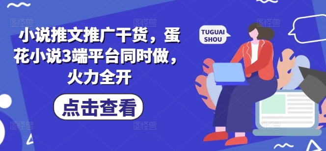 小说推文推广干货，蛋花小说3端平台同时做，火力全开-创领云聚