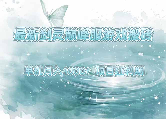 最新剑灵巅峰服游戏搬砖，项目红利期，单机稳定4000+操作简单好上手-创领云聚