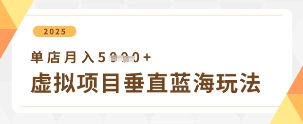 虚拟项目垂直玩法，实现单店月入5k+-创领云聚
