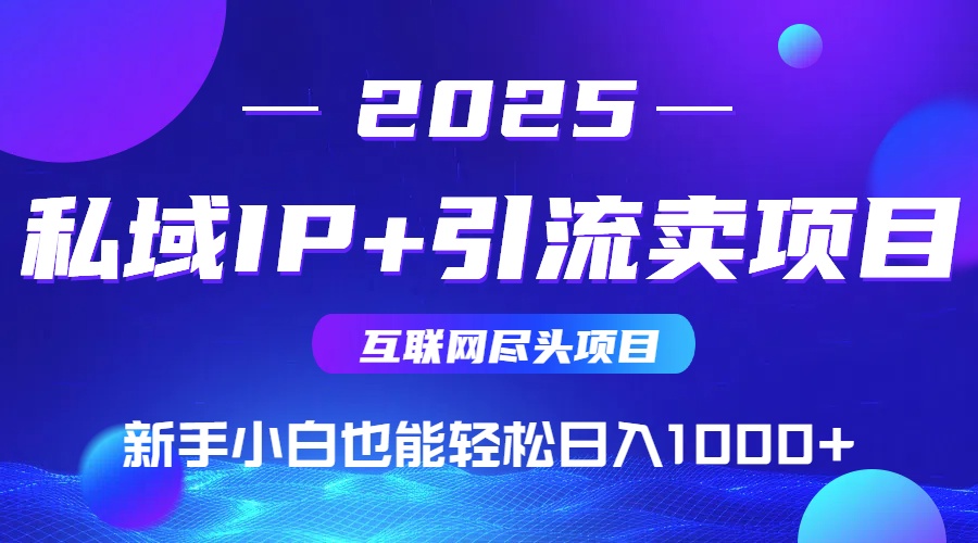2025网创尽头项目，私域IP+引流，新手小白也能在家日入1000+-创领云聚