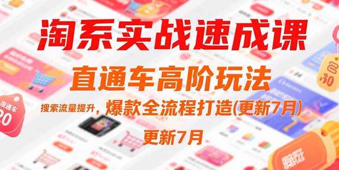 淘系实战速成课，直通车高阶玩法，搜索流量提升，爆款全流程打造(更新7月-创领云聚