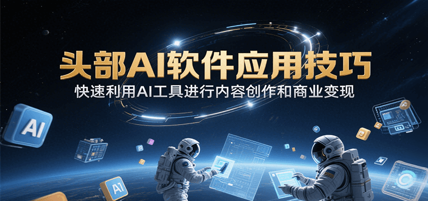 头部AI软件应用技巧，快速利用AI工具进行内容创作和商业变现-创领云聚