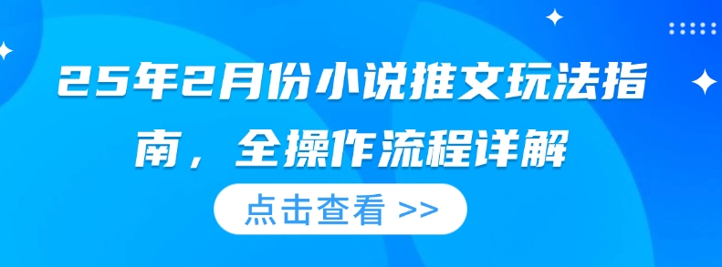 25年2月份小说推文玩法指南，全操作流程详解-创领云聚