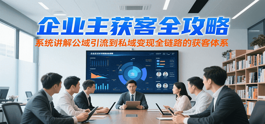 企业主获客全攻略，系统讲解公域引流到私域变现全链路的获客体系-创领云聚