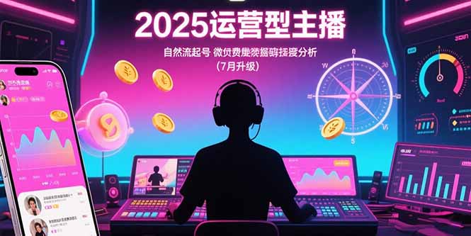 2025运营型主播：自然流起号，微付费投放技巧，罗盘数据深度解析(7月更新-创领云聚