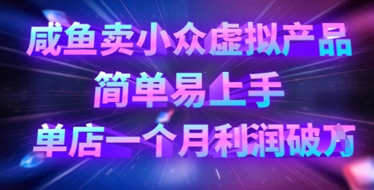 咸鱼卖小众虚拟产品，简单易上手，单店一个月利润破W-创领云聚