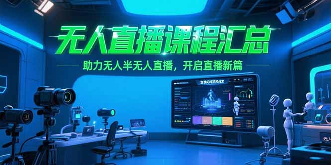 无人直播课程汇总，含非实时防风技术，助力无人半无人直播，开启直播新篇-创领云聚