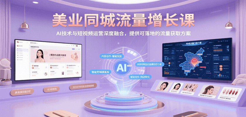 美业同城流量增长课，AI技术与短视频运营深度融合，提供可落地的流量获取方案-创领云聚