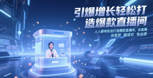 引爆增长轻松打造爆款直播间，​人人都有机会打造爆款直播间，会直播 会卖货 能成交 有业绩-创领云聚