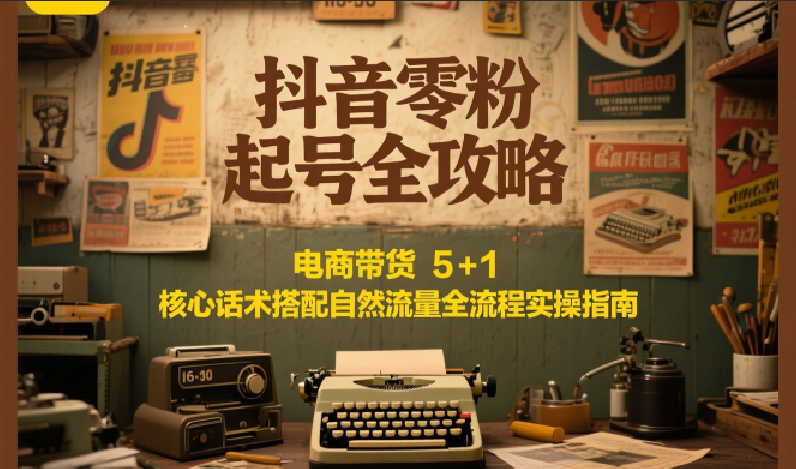 抖音零粉起号全攻略：电商带货 5+1 核心话术搭配自然流量全流程实操指南-创领云聚
