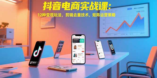 抖音电商实战课：12种变现玩法，剪辑去重技术，矩阵运营策略-创领云聚